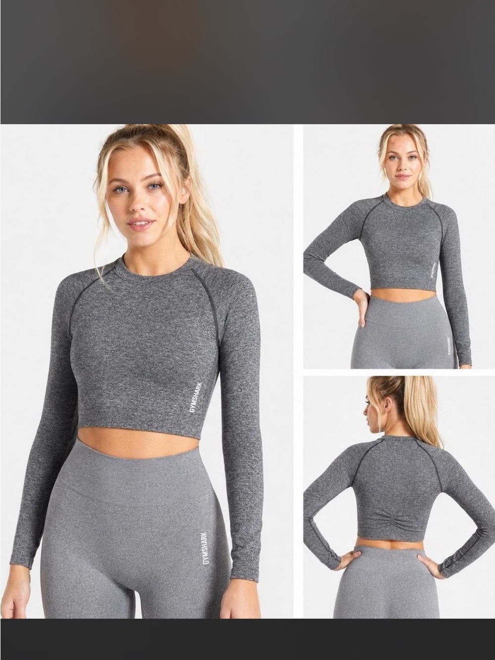 Gymshark Seamless Long-Sleeve Crop Top - Gray